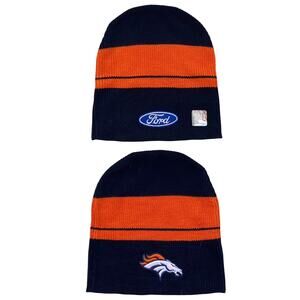 NWT ~ FORD MOTOR CO. & DENVER BRONCOS FOOTBALL Logo Beanie Winter Unisex Ski Hat